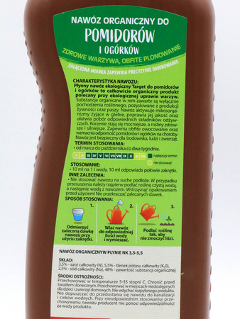 Ekologiczny nawóz do pomidorów i ogórków w płynie – 1 l Target