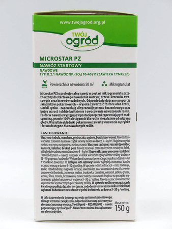 Microstar PZ nawóz startowy – 150 g Twój Ogród