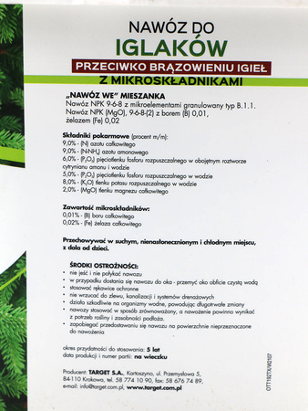 Nawóz do iglaków przeciw brązowieniu igieł – 4 kg Target