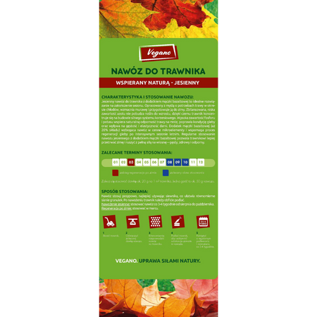 Jesienny nawóz do trawnika z mączką bazaltową – 24 kg (3x8 kg) Vegano