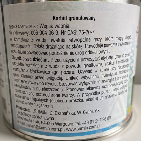 Karbid Granulowany – Odstrasza Krety i Nornice – 500 g Sumin