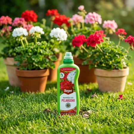 Nawóz do pelargonii w płynie – wzmacnia wybarwienie kwiatów – 1 l Target