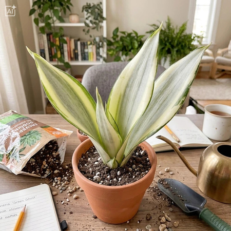 Sansewieria (Sansevieria trifasciata Green Ghost) – sadzonka