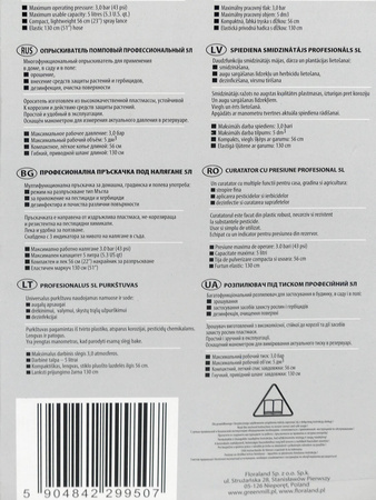 Opryskiwacz Ciśnieniowy z Manometrem – Z Akcesoriami – 5 l Greenmill