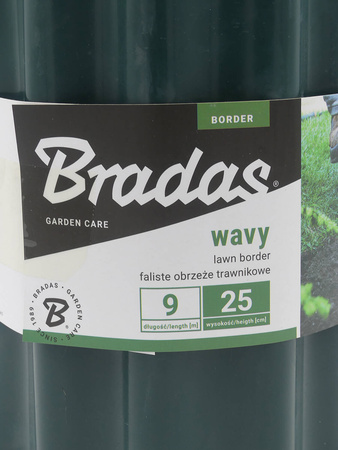 Obrzeże Trawnikowe Faliste ZIELONE – 25 cm x 9 m Bradas