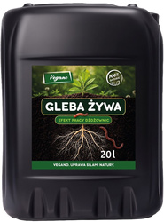 Gleba Żywa (efekt pracy dżdżownic) wermikompost w płynie do warzyw, owoców, trawnika i roślin ozdobnych – 20 l Vegano