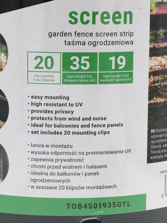 Taśma Ogrodzeniowa – Grafitowa – 19 cm x 35 m Bradas