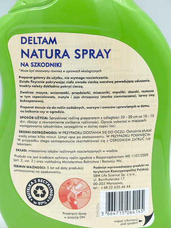 Deltam Natura Spray na szkodniki – mszyce, przędziorki, wełnowce, wciornastki, skoczki, gąsienice ćmy bukszpanowej – 1 l Protect Garden