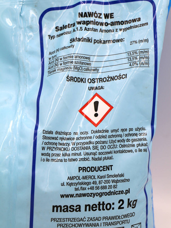 Saletra wapniowo-amonowa – nawóz do warzyw, trawników i drzew owocowych – 2 kg Ogród Start