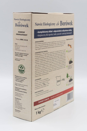 Ekologiczny nawóz do borówek wspierający plonowanie i rozwój korzeni roślin jagodowych – 1 kg Target