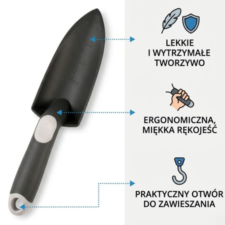 Łopatka ogrodowa z tworzywa sztucznego wąska – 29 cm Green Star