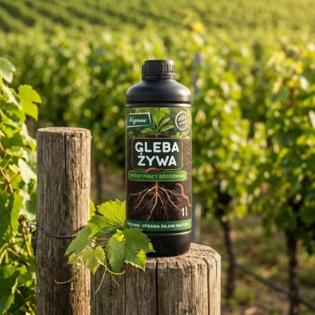 Gleba Żywa (efekt pracy dżdżownic) wermikompost w płynie do warzyw, owoców, trawnika i roślin ozdobnych – 1 l Vegano