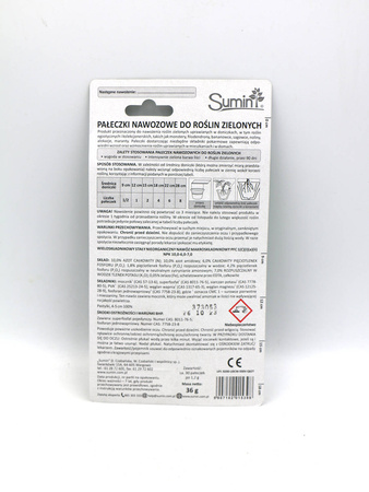 Pałeczki Nawozowe – Do Roślin Zielonych 30 szt. – Sumin