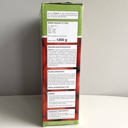 Zielony Nawóz Organiczny – Do Pomidorów, Ogórków, Papryki, Cukinii – 1,2 kg Ekofert L