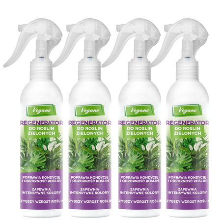 Regenerator do roślin zielonych – odżywka, nawóz w sprayu (mgiełka) – 4 x 300 ml Vegano