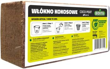 Podłoże kokosowe – brykiet włókna kokosowego - 650 g