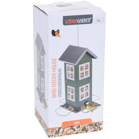 Karmnik Dla Ptaków – Metalowy Czerwony Domek – ProGarden