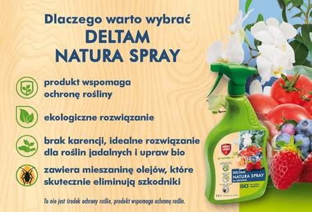 Deltam Natura Spray na szkodniki – mszyce, przędziorki, wełnowce, wciornastki, skoczki, gąsienice ćmy bukszpanowej – 1 l Protect Garden