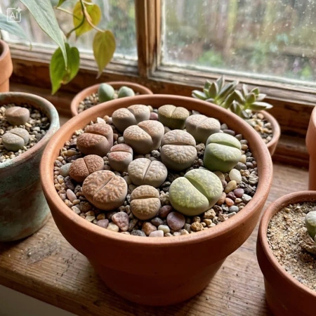 Żywe kamienie szczęścia (Lithops) – rozmiar sadzonki M
