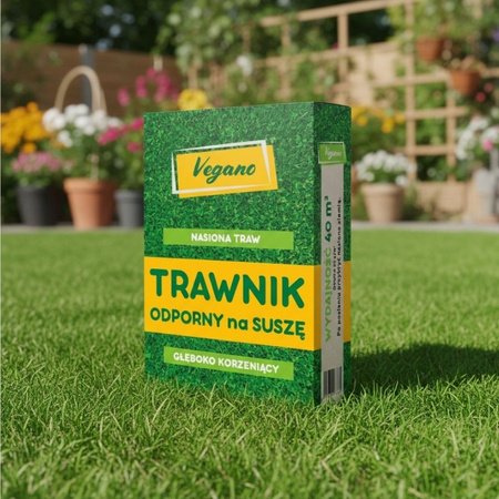 Trawnik odporny na suszę – nasiona traw z mikrokoniczyną 1 kg Vegano