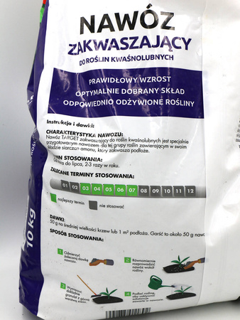 Nawóz zakwaszający do roślin kwaśnolubnych – borówek, iglaków, hortensji, wrzośców, azalii – 10 kg Target