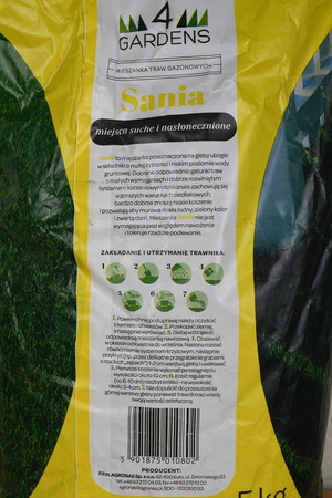 Trawa Na Miejsca Suche i Słoneczne – Sania – 5 kg 4Gardens