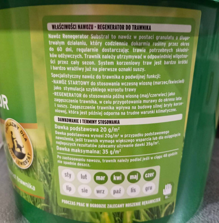 Nawóz do trawnika regenerujący murawę – Regenerator 60 dni – 5 kg Substral