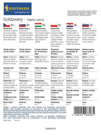 Aksamitka 'Goldzwerg' – Żółta – Kiepenkerl