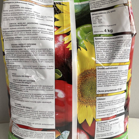 Zielony nawóz organiczny – do pomidorów, ogórków, papryki i cukinii – 4 kg Ekofert L