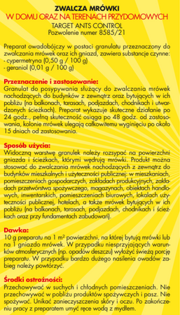 Ants Control – Granulat Na Mrówki – 3 kg Target