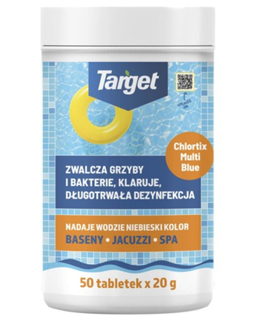 Chlortix Multi Blue - Zwalcza glony i dezynfekuje wodę basenową 1 kg (50x20 g) Target