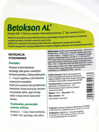 Betokson AL Spray – Poprawia Zapylanie Kwiatów – 750 ml Akropak