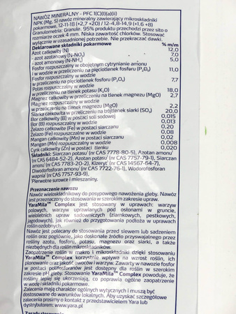 Yara Mila Complex nawóz uniwersalny do warzyw i owoców – 10 kg Yara