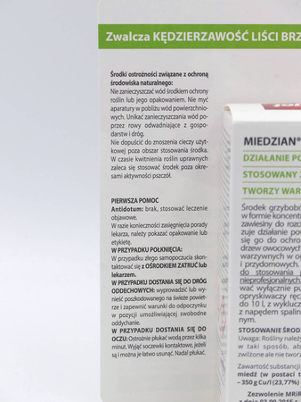 Miedzian Extra 350 SC do jabłoni, gruszy, wiśni i czereśni – parch jabłoni, zaraz ogniowa i rak bakteryjny – 30 ml Target