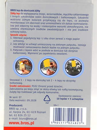Lep Do Doniczek – Żółty - 10 szt. Bros