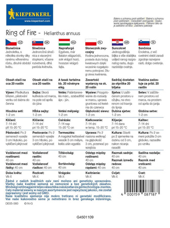 Słonecznik 'Ring of Fire' – Nasiona Kiepenkerl