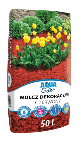 Mulcz Dekoracyjny Aqua Save – Czerwony – Paleta 48x50 l Agaris