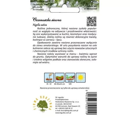 Czarnuszka Siewna – 1 g Legutko