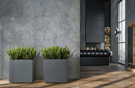 Kwietnik Karo Eco Recycled Beton – Biały – 400x400 mm Lamela