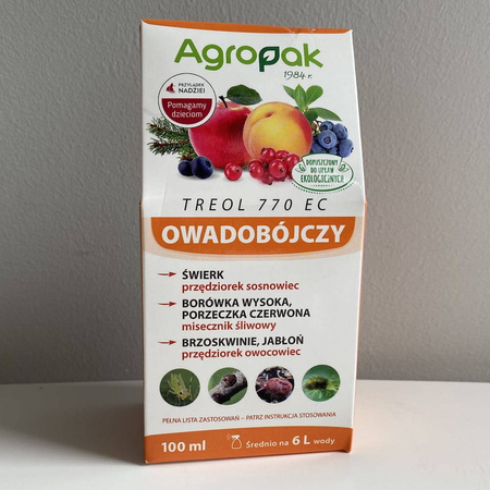 Treol 770 EC olej parafinowy na szkodniki roślin – mszyce, miseczniki, przędziorki, ochojniki – 100 ml Agropak