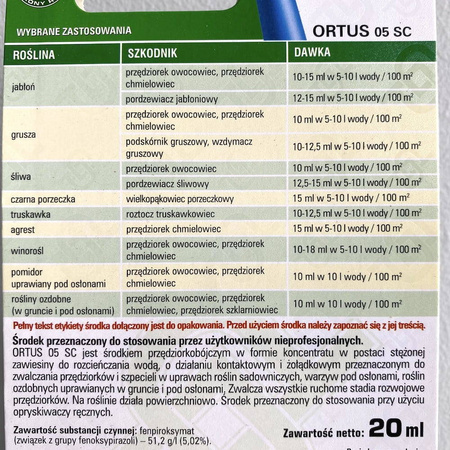 Ortus 05 SC – Na Przędziorki i Szpeciele – 20 ml Agrecol