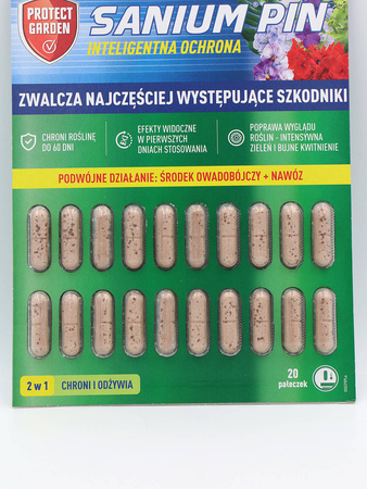 Sanium Pin – Pałeczki 2w1 – Na Szkodniki + Nawóz – 2 g Protect Garden