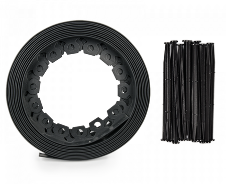 Obrzeże Trawnikowe CZARNE + Kotwy – 5 cm x 10 m Bradas