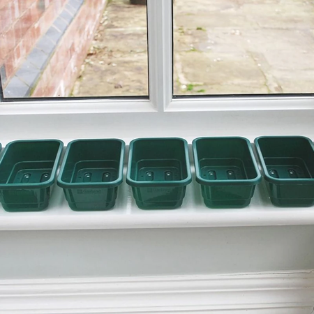 Zestaw: Mini pokrywka do tacy wysiewowej + Mini taca do wysiewu z otworami - 16,5x9,5 cm – Garland