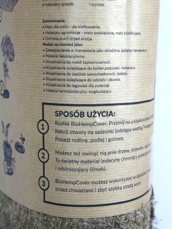 Włóknina Do Ściółkowania BIO Hemp Cover – 0,8x5 m Agrimpex