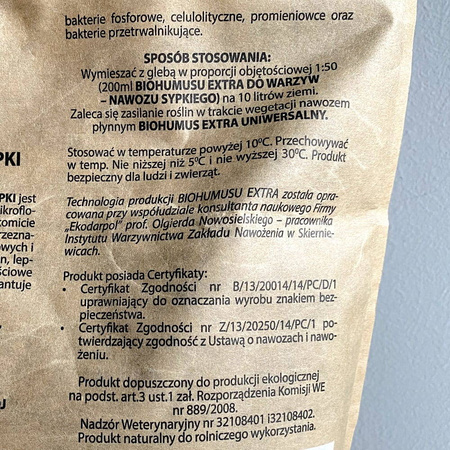 Biohumus Extra Sypki – Do Warzyw – 1 l Ekodarpol