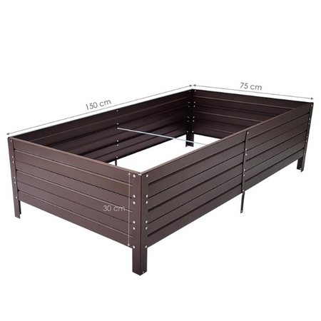 Warzywniak – podwyższona grządka – brąz 150 x 75 x 30 cm Vegano