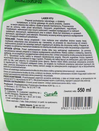 Laser RTU na szkodniki – mszyce, tarczniki, przędziorki, mączliki, wełnowce – 550 ml Sumin