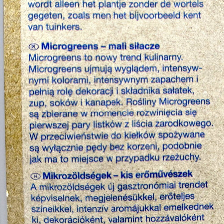 Mikrolistki – Zestaw Do Uprawy MicroGreen + Nasiona – Kiepenkerl