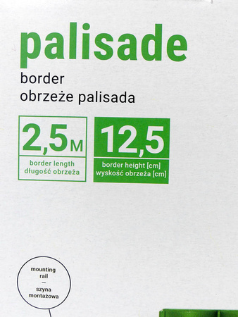 Obrzeże Palisada GRAFITOWE – 2,5 m Bradas
